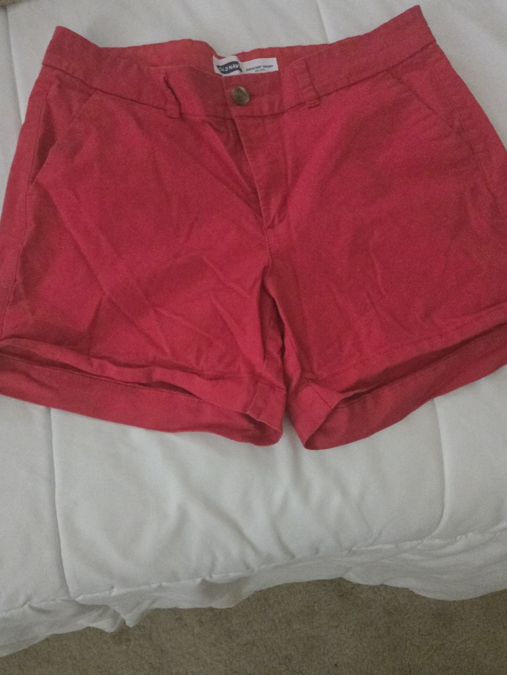Old Navy Coral Red Cotton Bermuda Shorts